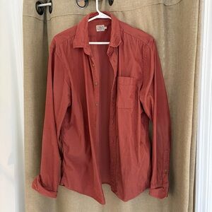 Faherty Rust Button-Up Corduroy Shirt